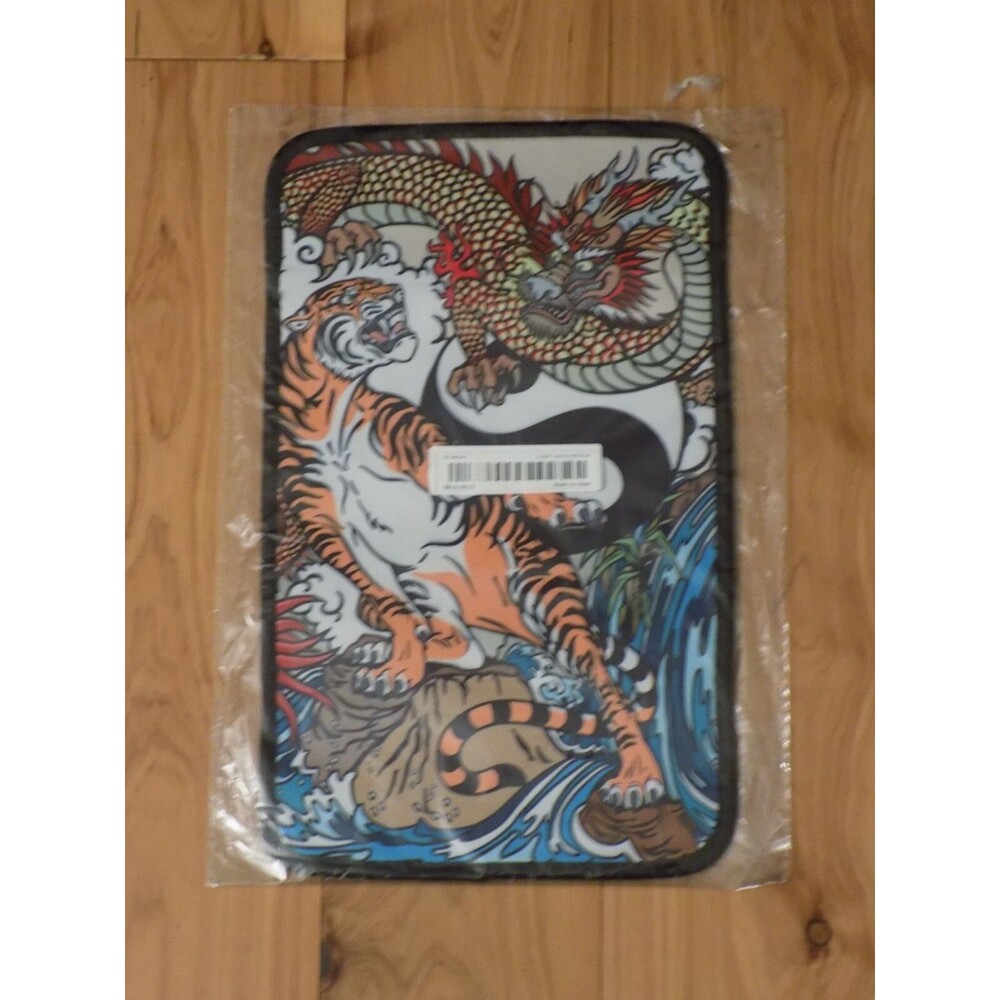Car Center Console Protective Cover Armrest Decorative Art Print Tiger & Dragon
